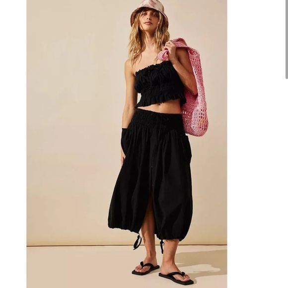 FREE PEOPLE Red All The Things Midi Skirt Set